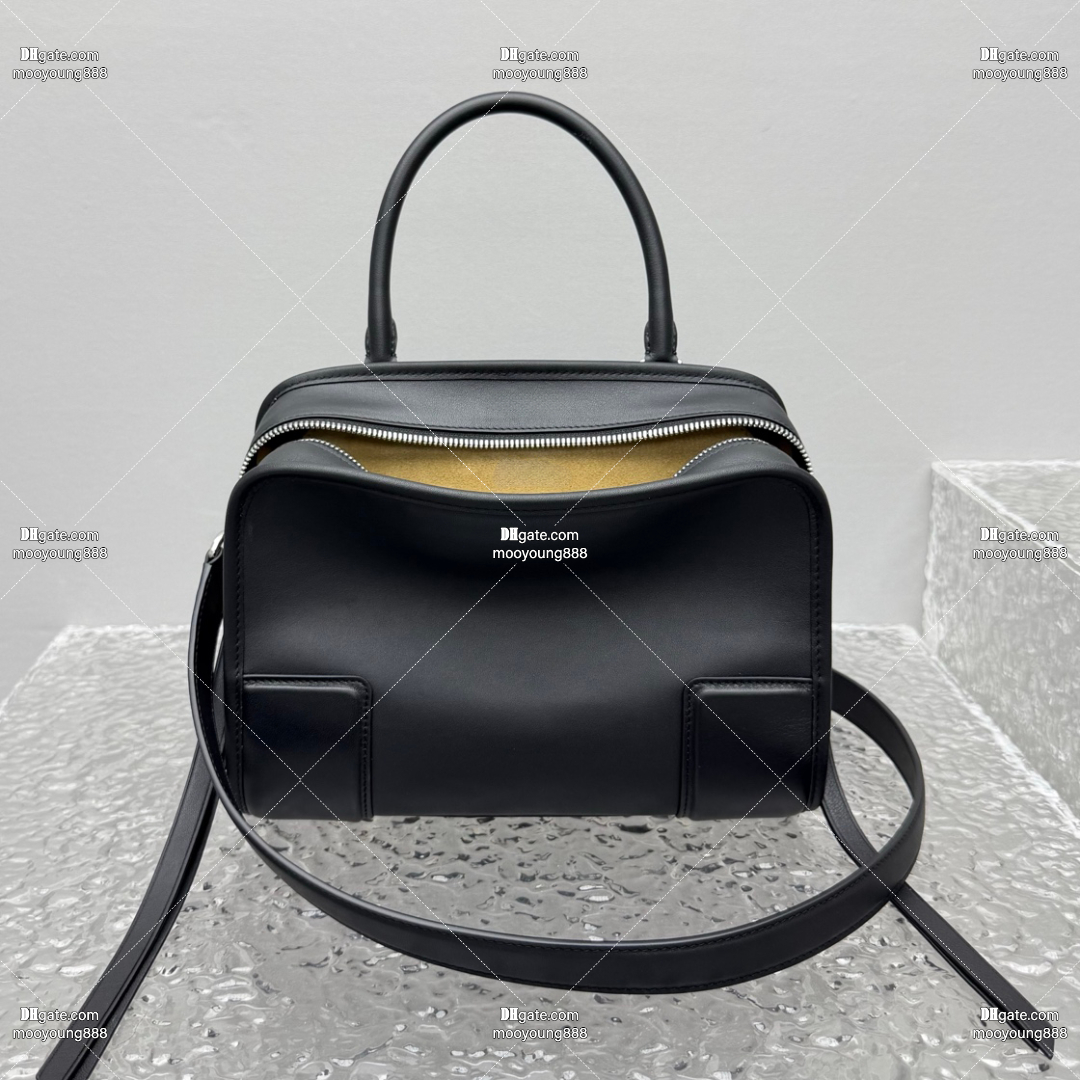 12A Upgrade Mirror Quality Designer Amazona 180 Bag 24cm Small Top Handle Handbag for Women Genuine Leather Crossbody Purse Black Shoulder Bag with Box