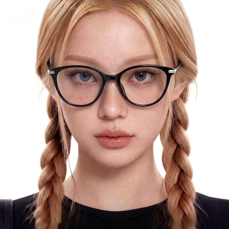 Designer Women Cat Eye Glasses Oval Frame Anti-Blue Light UV400 Retro Casual Eyewear