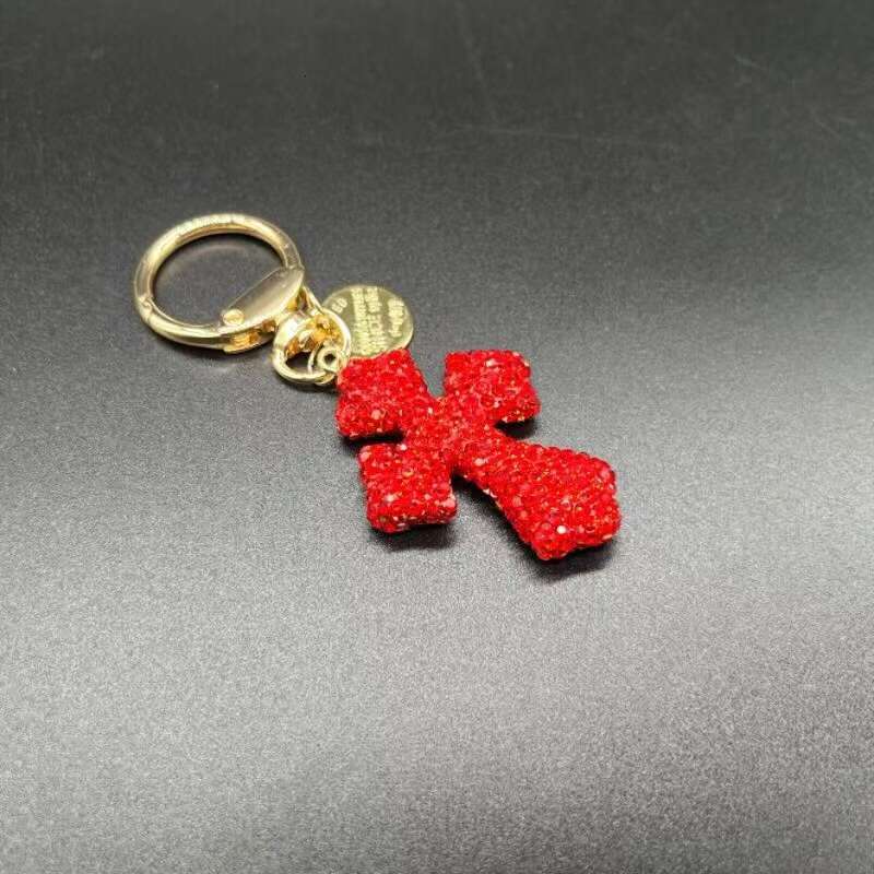 Trendy Personalized Creative With Zodiac Sign Pendant, Car Key Accessory, Metal Wholesale Diamond-Encrusted Cross Keychain