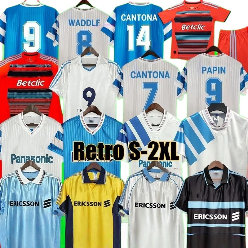 Retro Marseille Papin Cantona WADDLE #8 Soccer Jerseys Vintage Classic football Shirts 90 91 Maillot de foot maillot om retro soccer jersey marseille retro home