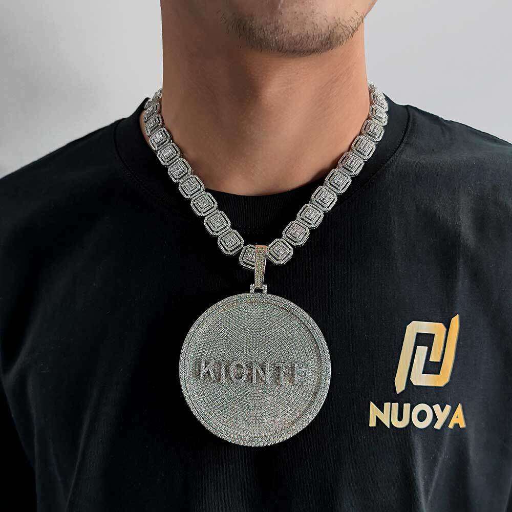 Jewelry Hip-Hop IGI 80mm 14k Full Diamond Round Custom 18k Letter Pendant Hot-Selling Men's Moissanite GRA Necklace Jewelry