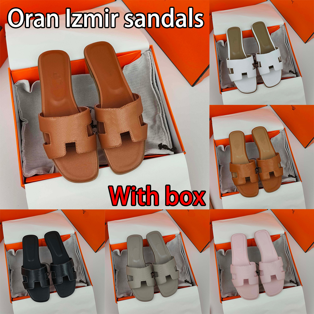 Oran sandals designer men shoes slippers slides classic designer sandals women genuine leather shoes summer beach sandals black white fashionable casual slippers