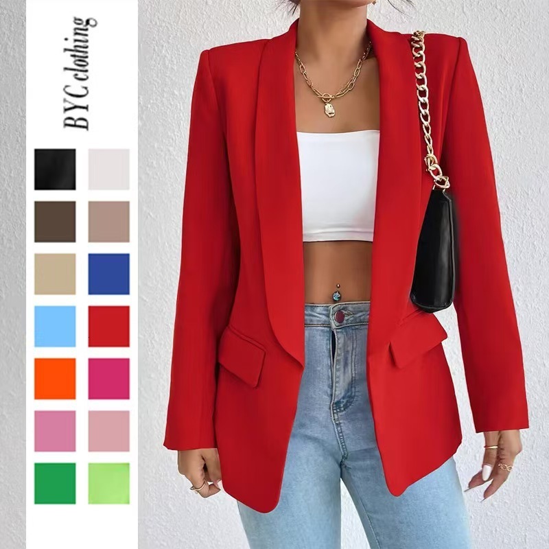 Womens Spring Multi-color Lapel Blazer for Petite Women Elegant Slim Fit British Style Small Suit 251029