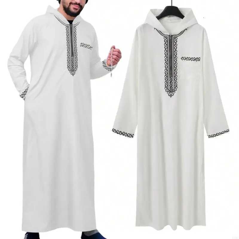 Y3NE Islamic Clothing Men Robe Kaftan Muslims Man Moroccan Casual Long Dress Arabic Thobe Grown Middle East National Costume W251216