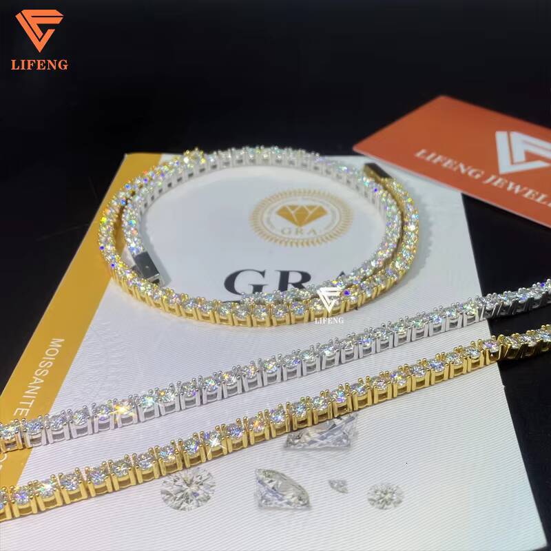 Hot Selling 4/5/6mm VVS Moissanite Tennis Bracelet Pass Diamond Tester 925 Silver Iced Out Fine Jewelry Bracelets for Gifts