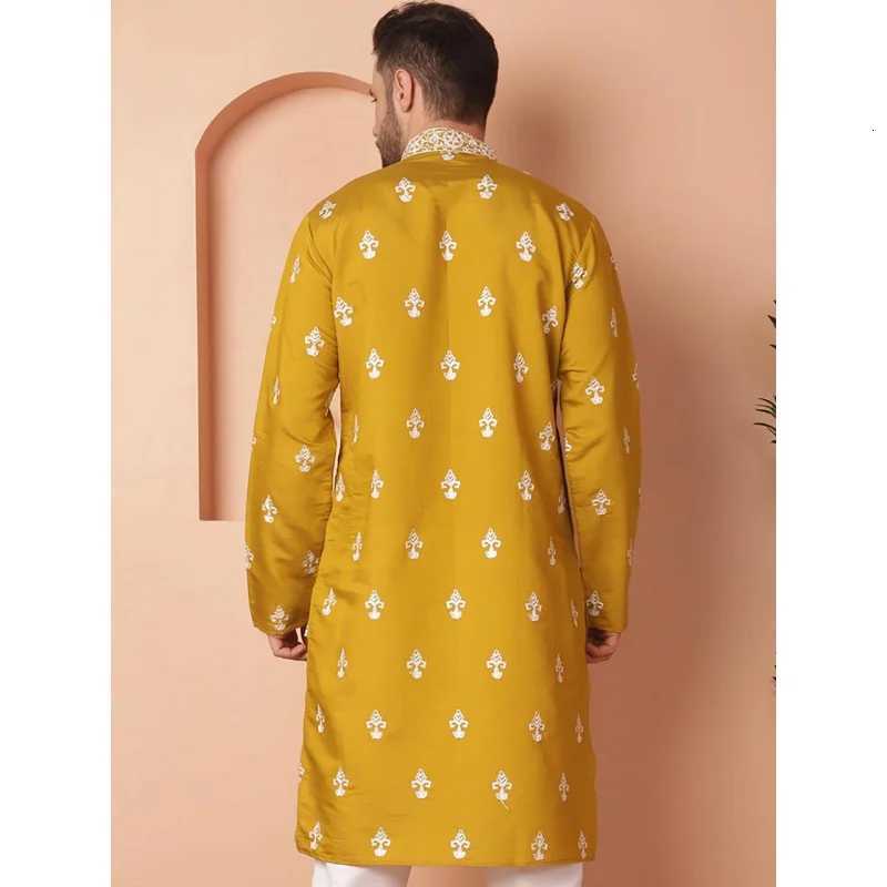 Mens digital printed kurta vardha regular fit Mandarin collar long suitable all occasions such as birthday wedding Aidilfitri W251216