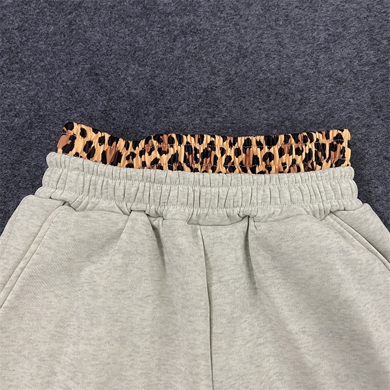 Leopard Print Letter Embroidered Double Waistband Street Casual Pants Y2K Style Mens And Womens Versatile Sweatpants 260416