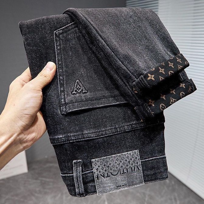 Designer Jeans High-quality Jeans Men's New Season Trend Elastic Fashionable Loose-fitting Multi-purpose Casual Pants Luxury