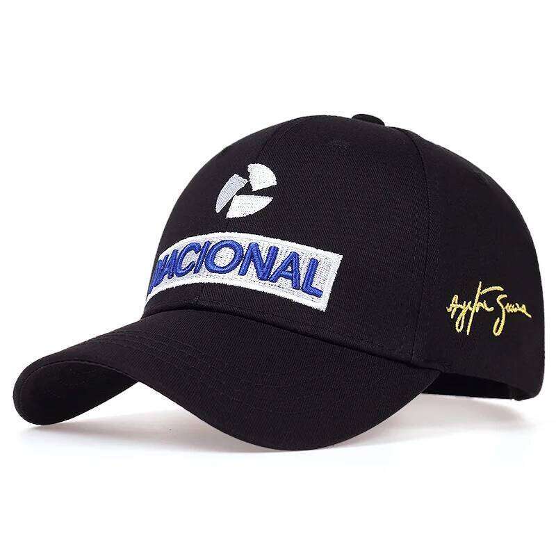 Ayrton Senna F1 Baseball Cap, Unisex Japan and Korean Style Embroidered Polyester Hat, Black Fitted Strap, Rain-Ready Spring & Fall Formula One Hat - view 3