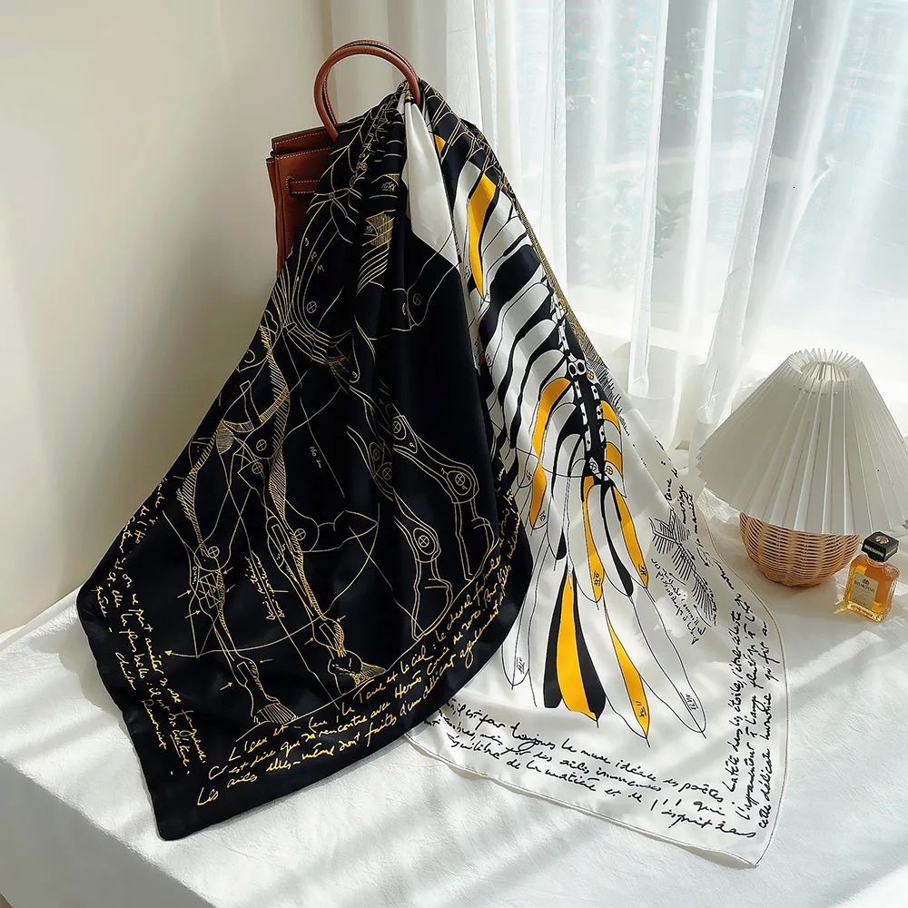 130cm 100 Silk Scarf Square Fashion n Pegasus Women Shawl Bandana Kerchief Scarves For Ladies 260417