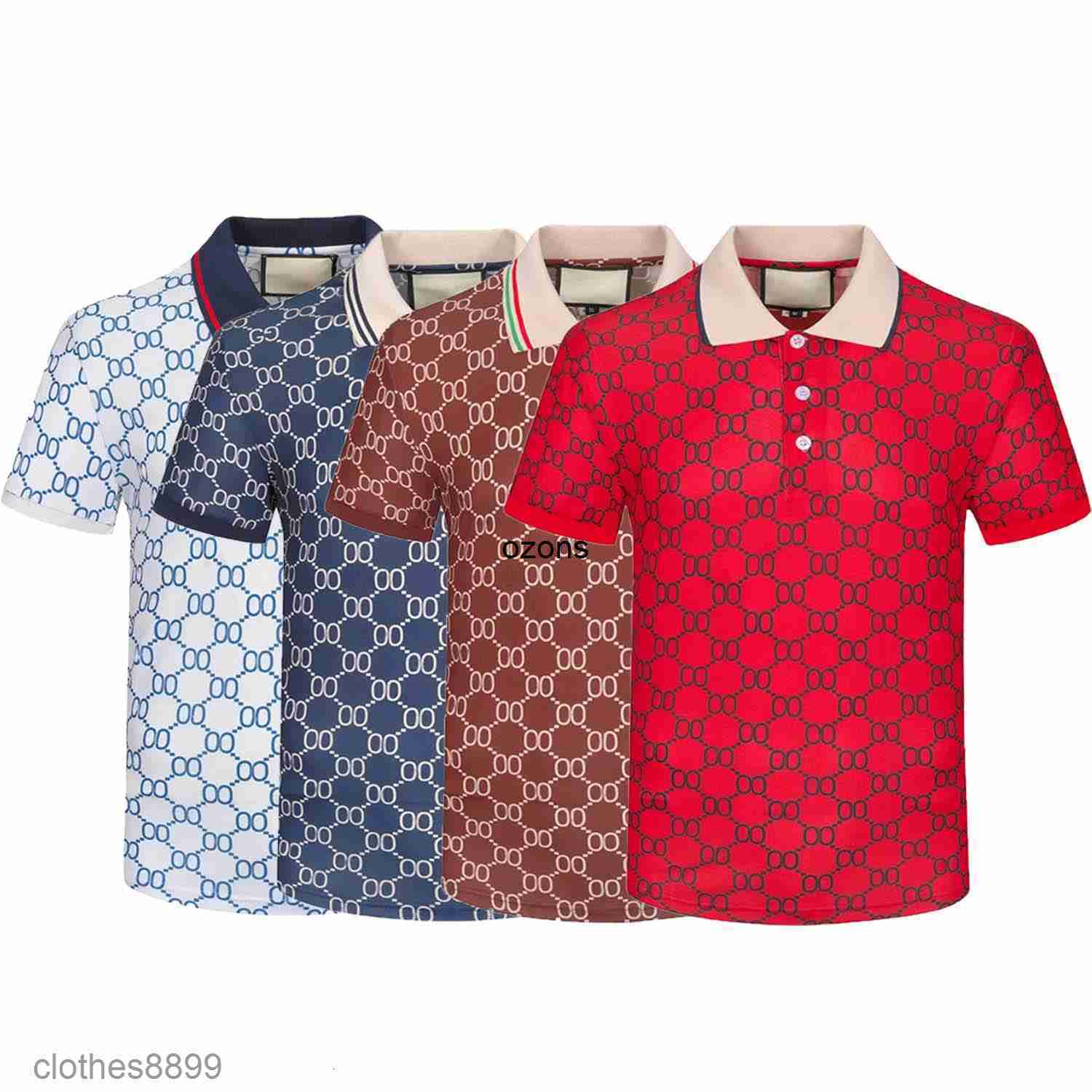 Designer Polo Shirts for Men Cotton Clothing Little Bees and Snakes Embroidery High Street Fashion MXXXL guccitshirt gucc gucciis guccily guccishirts ggs guci F1K0