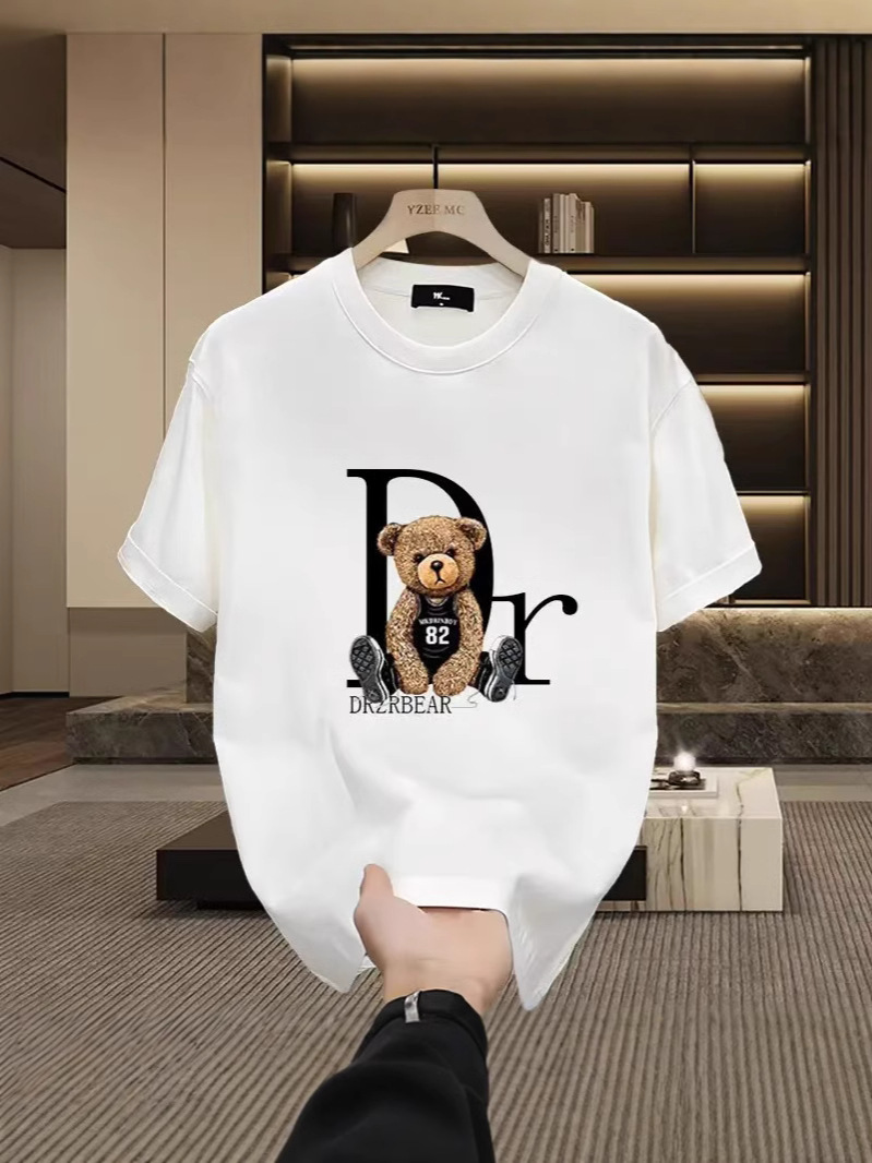 hot Free shipping luxury Men's t shirt Fashionable minimalist casual printed men's short sleeved T-shirt summer top