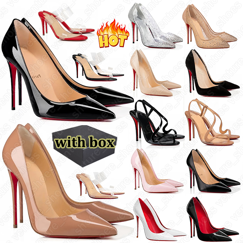 free shipping with box red bottom heels women dress shoes black white red patent leather womens wedding party shoes leather woman pumps chaussure