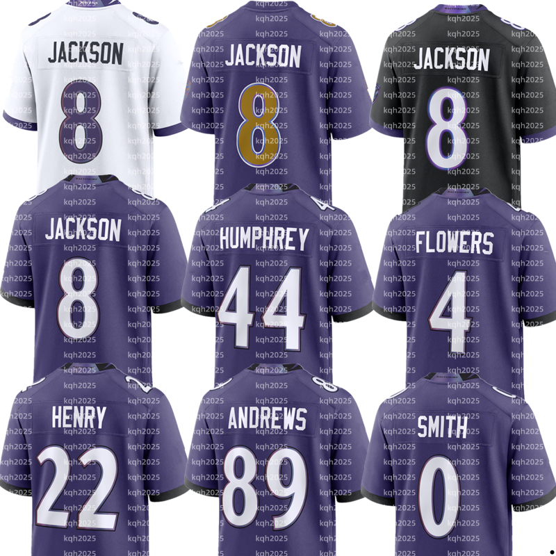 Lamar Jackson Derrick Henry Mark Andrews Roquan Smith Zay Flowers Marlon Humphrey Nate Wiggins Patrick Ricard Tyler Linderbaum Odafe Oweh raven Football Jersey