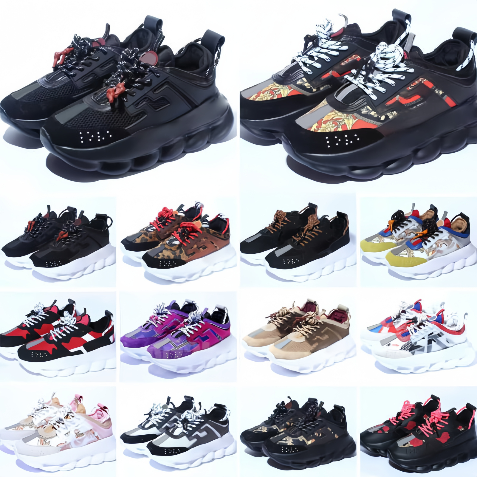 2023 Casual Italy Top 1 Quality Reaction Wild Jewels Chain Link Trainer Sneakers size EU OG designer Shoes 36-47