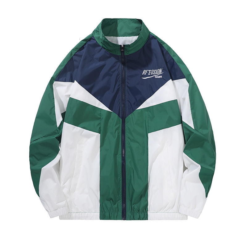 Spring and Autumn Trendy Korean Style Couples Color Block Hip-Hop Baseball Jacket for Men BF Harajuku Loose Student Coat 210527