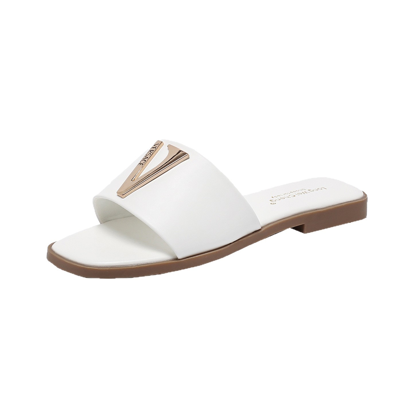 2026 summer Hot casual and fashionable designer letter flat slippers outdoor home mesh breathable beach shoes for women