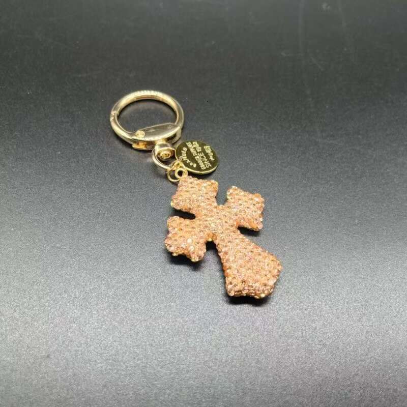Trendy Personalized Creative With Zodiac Sign Pendant, Car Key Accessory, Metal Wholesale Diamond-Encrusted Cross Keychain