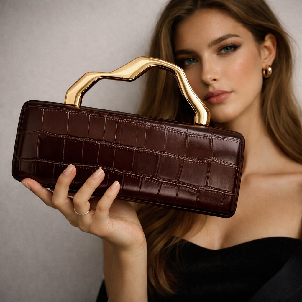 European and American New PU Gold Shaped Bag Single Shoulder Crossbody Fashionable Personality Socialite Evening Party Manufacturer Wholesale