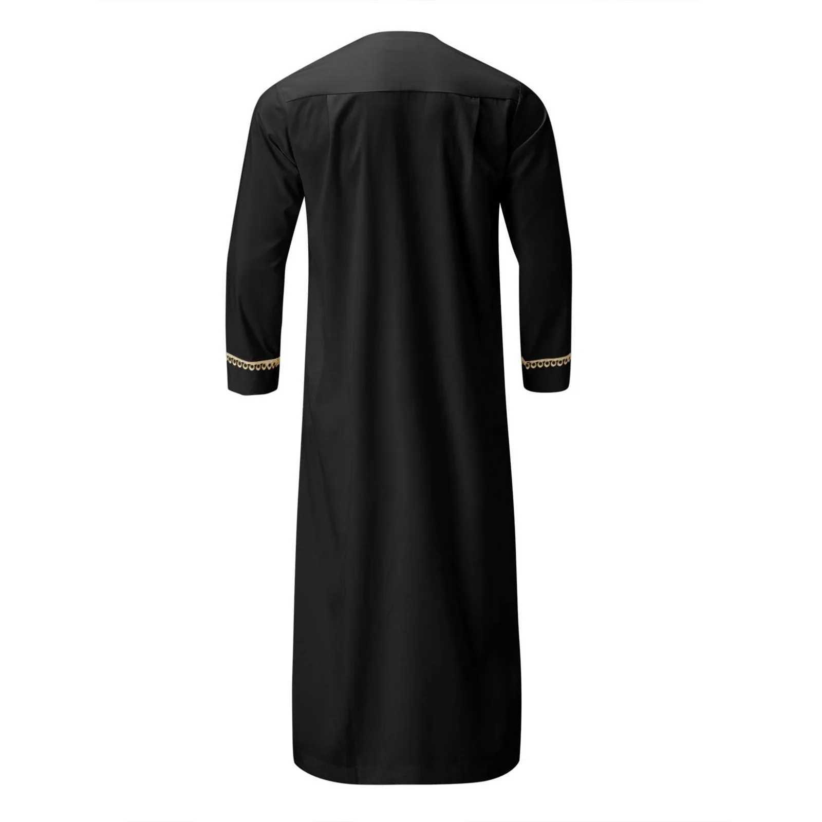 Mens Long Sleeve Kaftan Thobe Muslim Style for Men Casual Robe Kaftan for Men Muslim Pakistan Clothes Men Arabic Mens Thobes W251216
