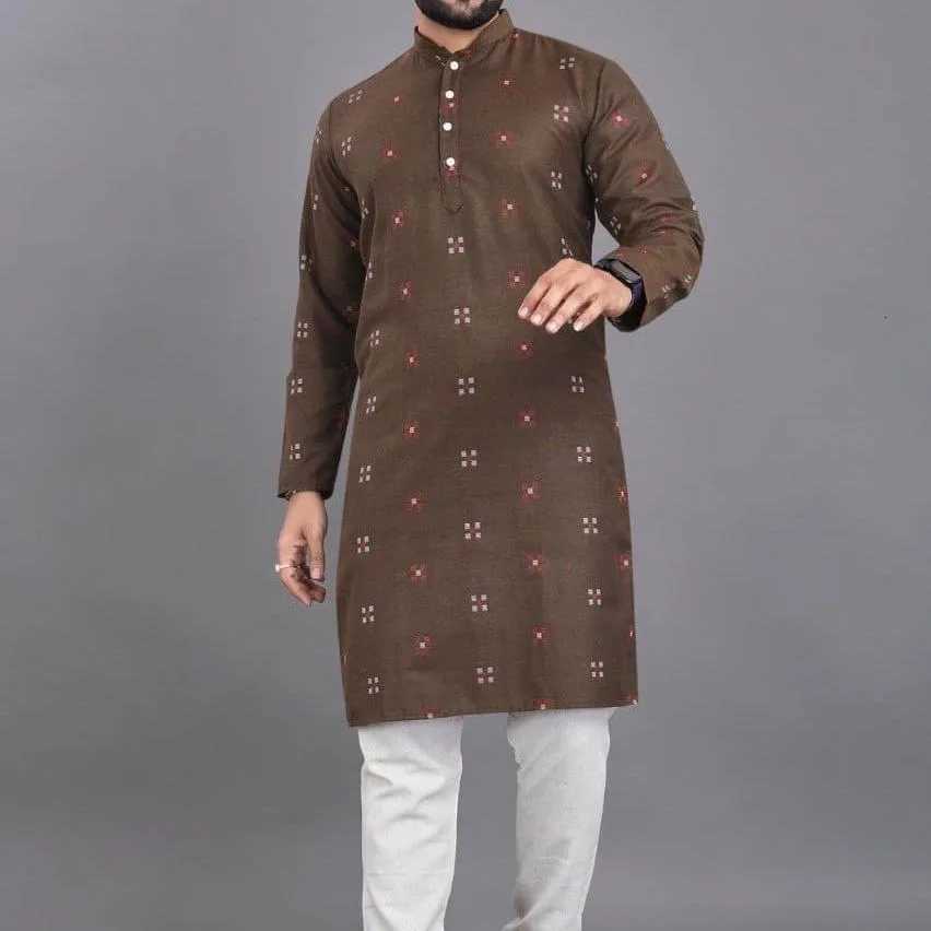 Muslim MenS Robe Long-Sleeved Ethnic Style 2025 Stand Collar Arabic Clothing MenS Islamic Casual Robe Marokkaanse Kaftan W251216