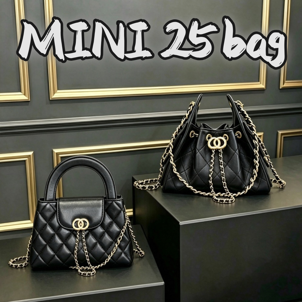 BOX TOP Quality 25 HOBO bag Designer bag Shoulder bag Luxury 25 bag Advanced Shoulder bag Classic Women Handbag Mini Wallet Chain Bucket bag Genuine 10A Leather Wallet