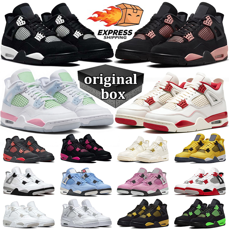 Original Box Designer 4 Basketball shoes Men Women 4s Sneakers Rust Pink Thunder Panda Military Black Cat Cool Grey Bred Sports Mens Trainers