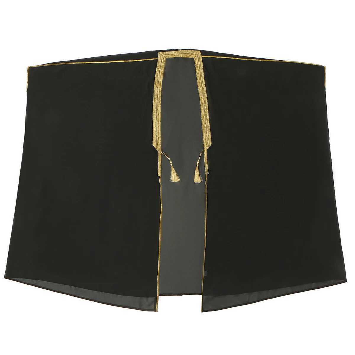 Muslim Mens Long Sleeves Embroidery Ankle Length Cardigan Robe Chiffion Islamic Kaftan W251216