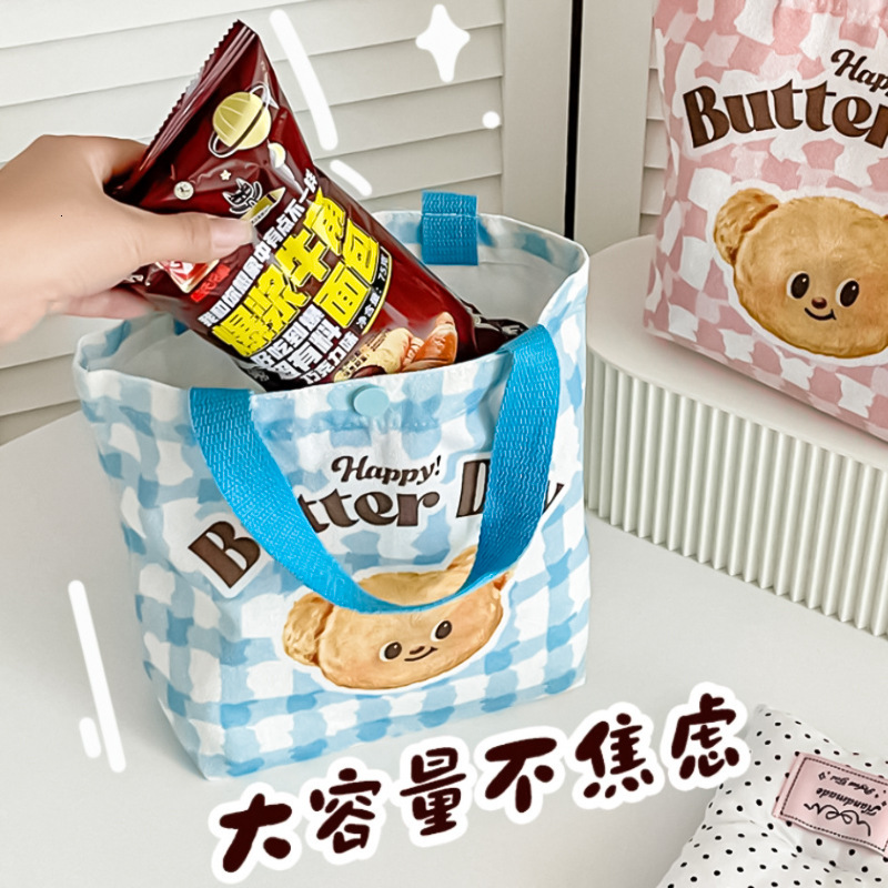 Butter Bear Gift Bag Canvas Bag for Baby Girl Full Moon Celebration Hundred Days Celebration Handbag Children's Birthday