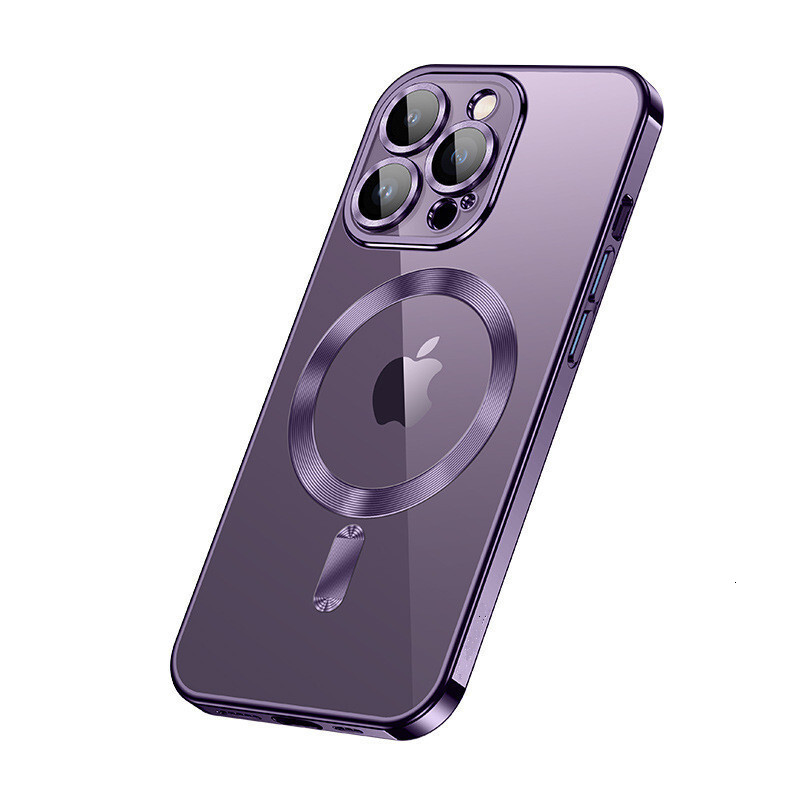 Compatible iPhone Phone Electroplated Magnetic Lens Film with Tail Apple 16 Soft Case MagSafe Cover