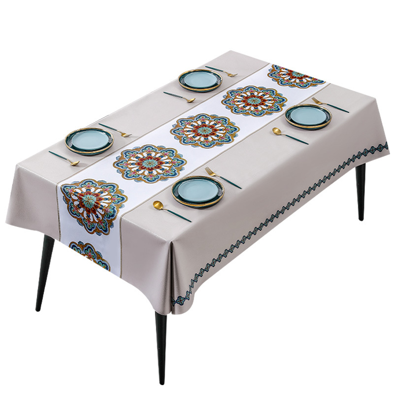 YL-38504 Custom Tablecloth - Waterproof, Oil-proof, Heat-resistant, Wash-free, High-quality Tablecloth, Coffee Table Cloth, Conference Table Cloth, Pl