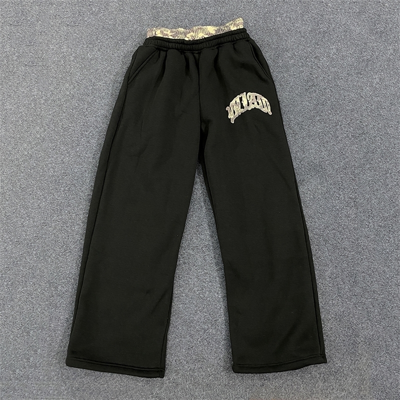 Leopard Print Letter Embroidered Double Waistband Street Casual Pants Y2K Style Mens And Womens Versatile Sweatpants 260416