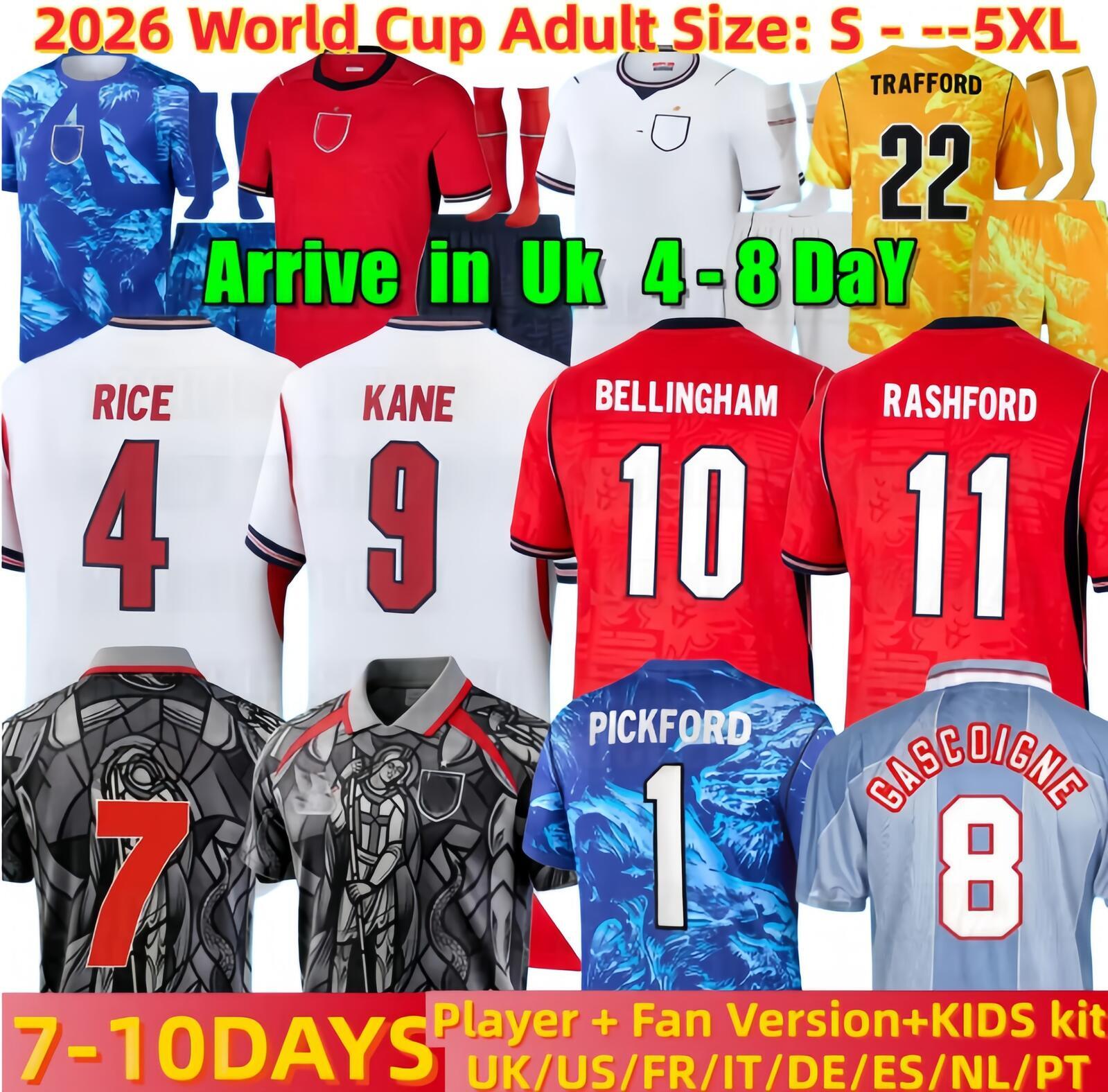 2026 world cup England Kit KANE Soccer Jersey KANE BELLINGHAM ROGERS RICE GORDON PALMER kids Women Goalkeeper England world cup 2026 football kit shorts S--5XL