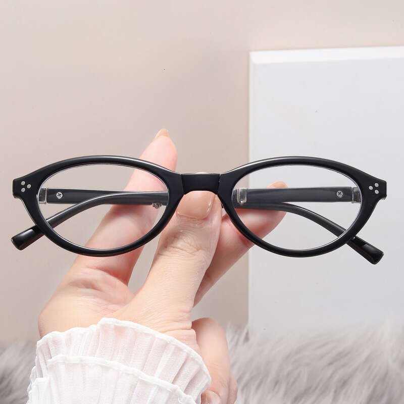 Women Foldable Cat Eye Glasses Oval Butterfly Small Frame Retro Lightweight Casual Eyewear