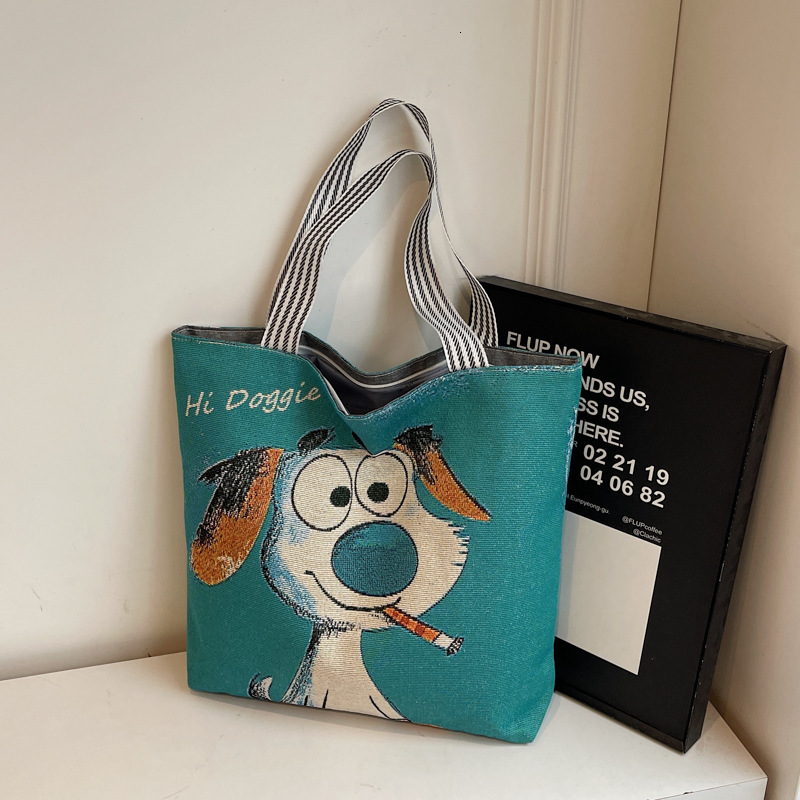 Korean Style Large Capacity Linen Canvas Shoulder Bag for Women 2025 New Trend Versatile Cute Casual Handbag Tote Bag