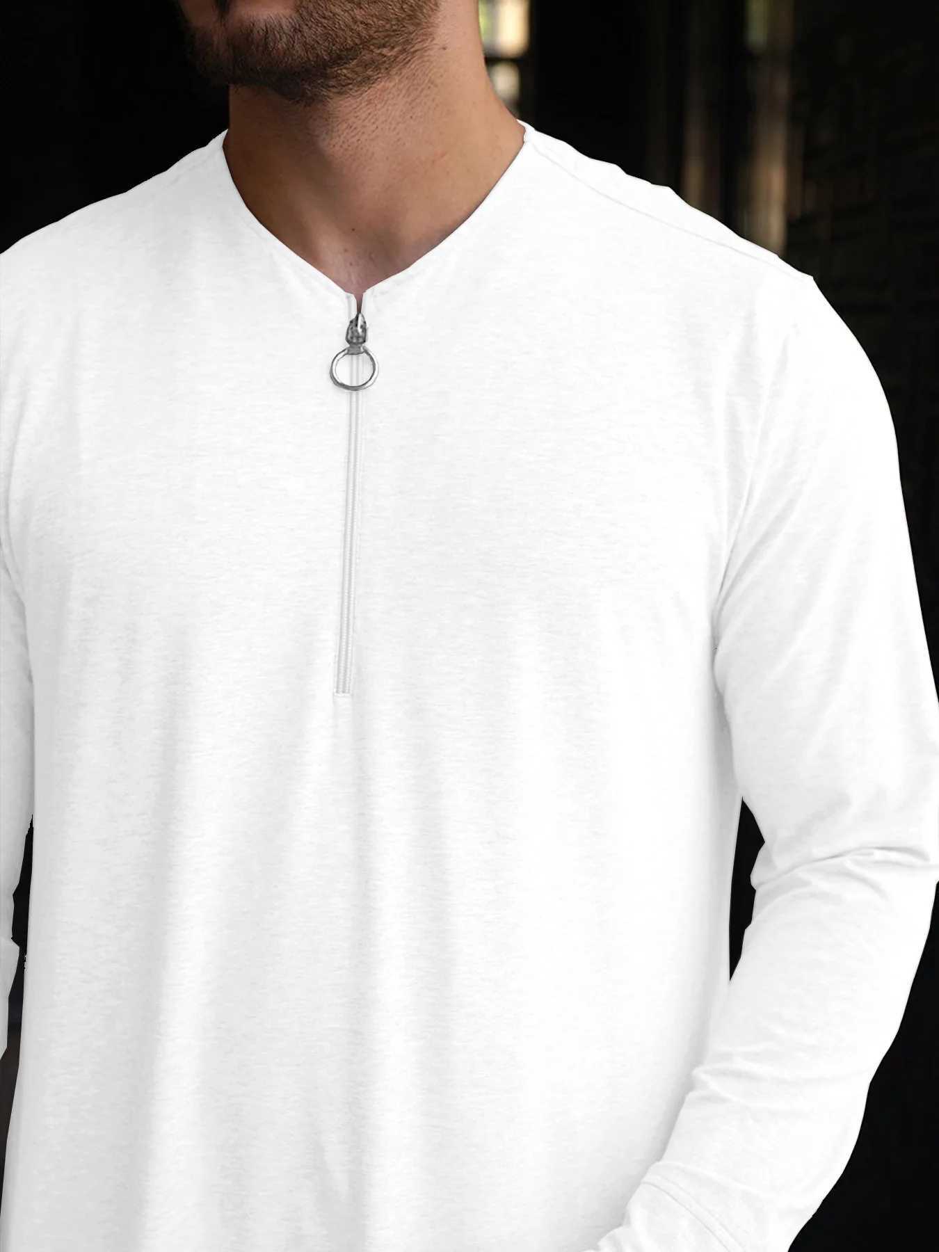 Muslim Mens Long Robe Comfortable Casual Loose Fit with Pockets And Zipper Arabic Gown for Middle East Trade New Model W251216