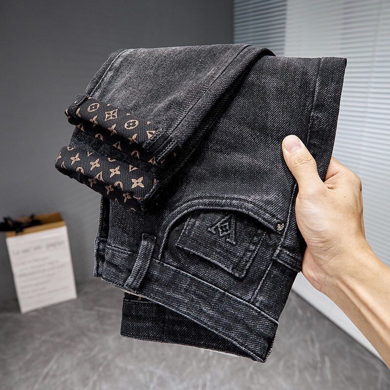 Designer Jeans High-quality Jeans Men's New Season Trend Elastic Fashionable Loose-fitting Multi-purpose Casual Pants Luxury