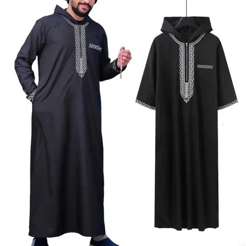 Y3NE Islamic Clothing Men Robe Kaftan Muslims Man Moroccan Casual Long Dress Arabic Thobe Grown Middle East National Costume W251216