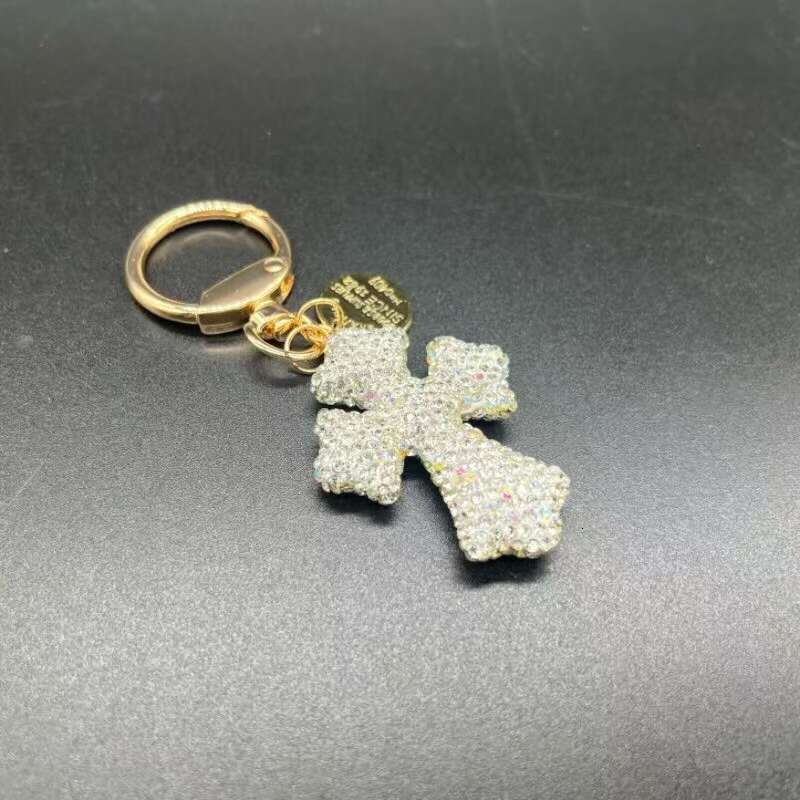 Trendy Personalized Creative With Zodiac Sign Pendant, Car Key Accessory, Metal Wholesale Diamond-Encrusted Cross Keychain