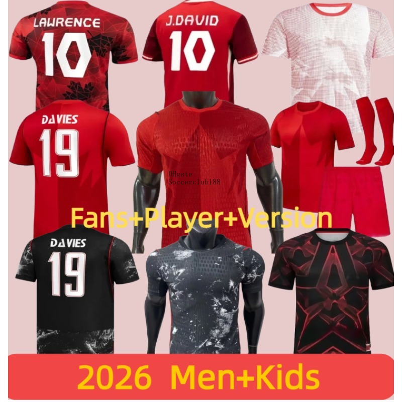 26 Canada Soccer Jerseys J.DAVID MEN KIDS KIT WOMEN Uniforms national team DAVIES LARIN UGBO CAVALLINI MILLAR EUSTAQUIO 2026 football shirt T home away