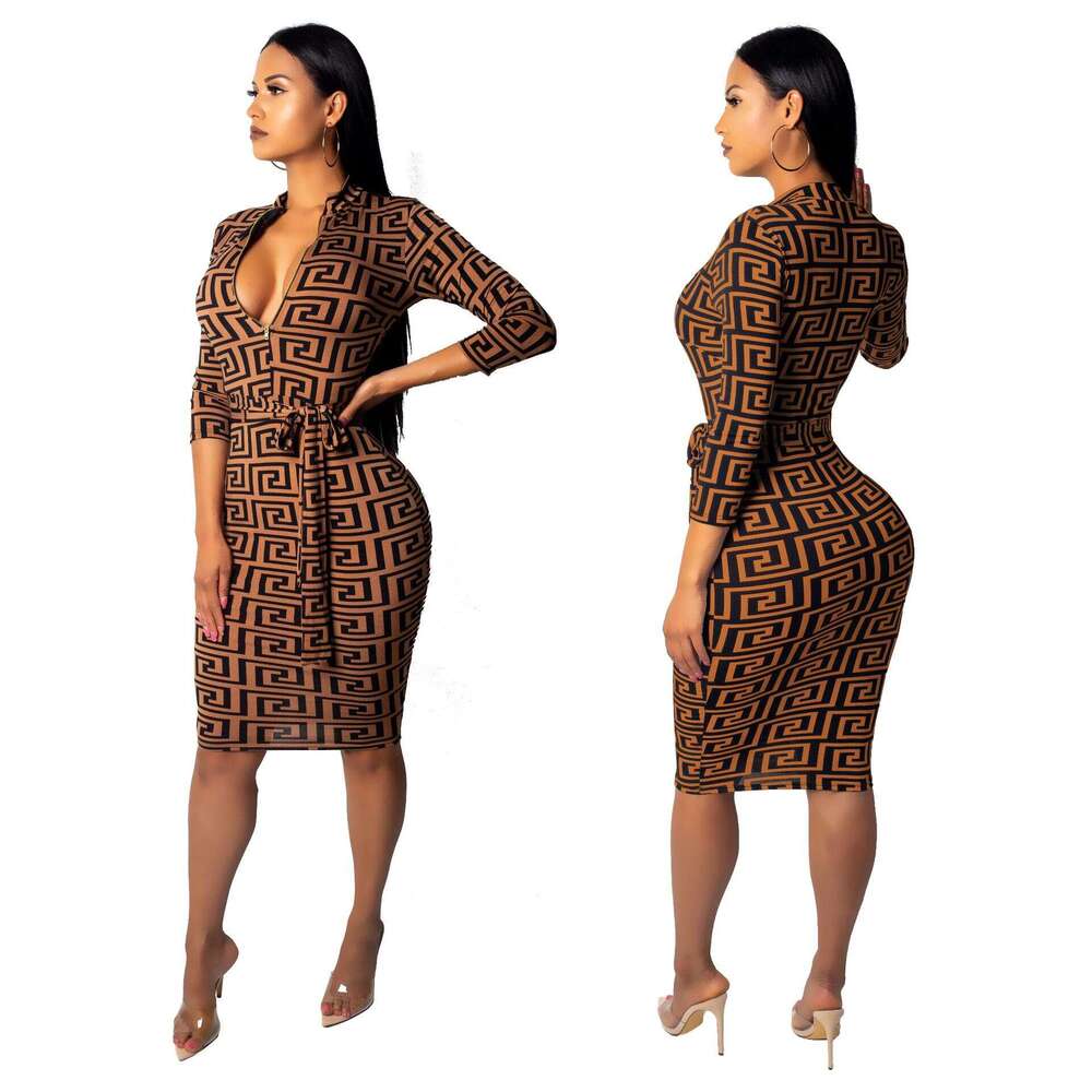 Hot Selling Europe America Fashion V Neck Women Bodycon Dress Sexy Slim Fit Elegant Party Club Evening Cocktail Wear One Piece Dress MAKOUFEI