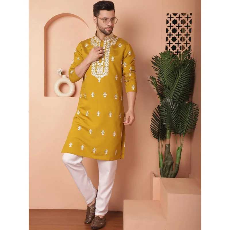 Mens digital printed kurta vardha regular fit Mandarin collar long suitable all occasions such as birthday wedding Aidilfitri W251216