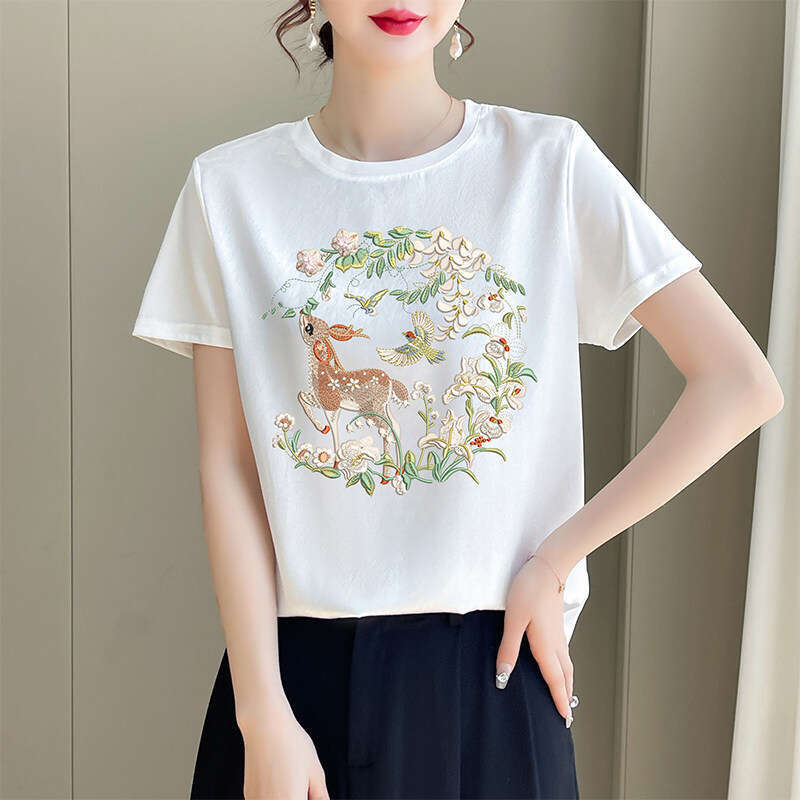 New Women's T-Shirt Smooth Satin Silky Cool Touch Soft Comfortable Fashion Casual All Match AB Patchwork Short Sleeve Tee Tops Streetwear MAKOUFE