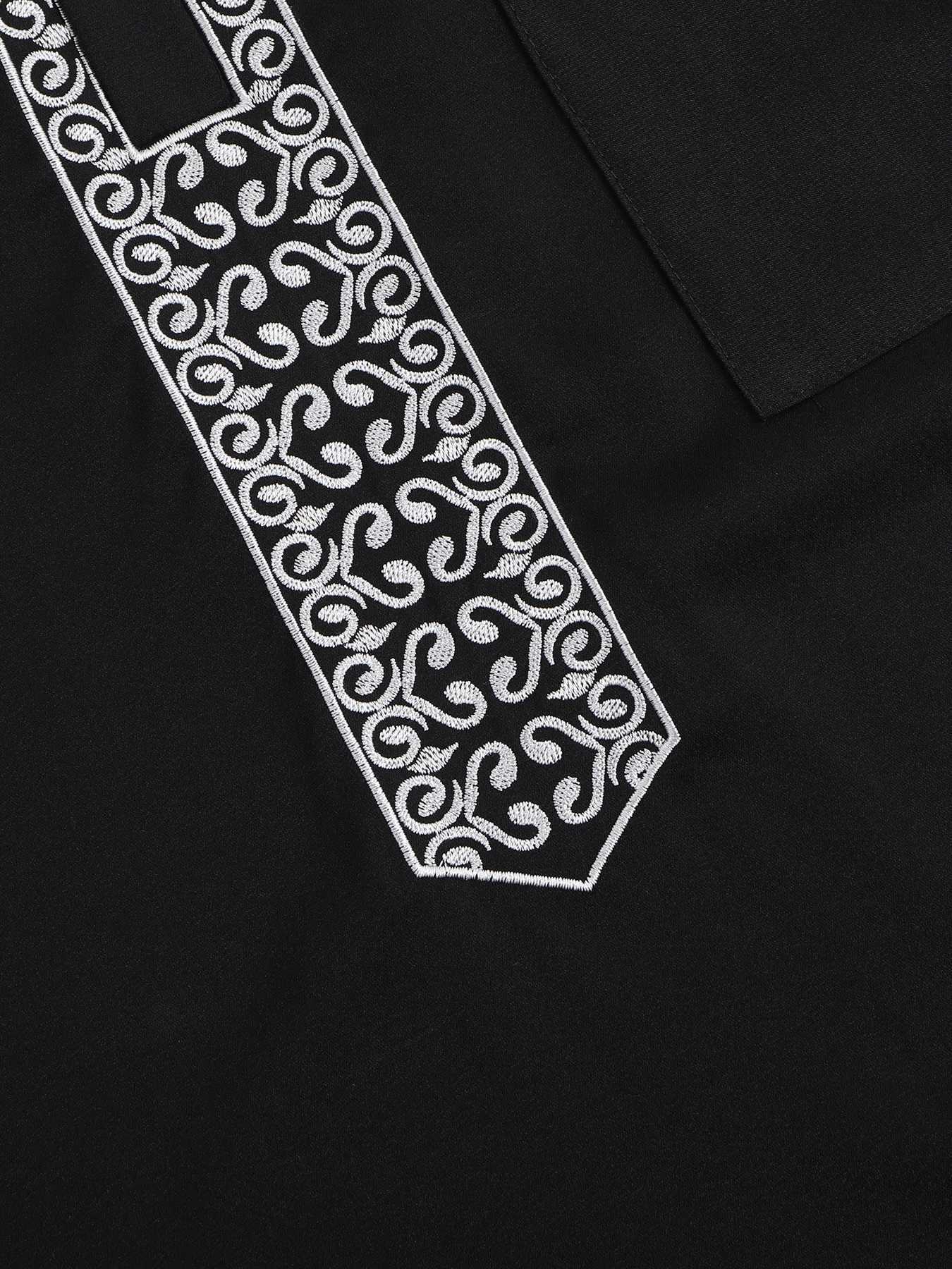 2025 Mens Traditional Boubou Jalabiyas Jubbah Embroidered Muslim Thobe Islamic Clothing Ramadan Robe Abaya for Moroccan Men W251216