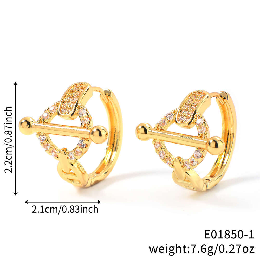 Kashi Autumn New European And American Style O-Shaped Design Irregular Geometric Zircon Earrings Valentine's Day Birthday Gift
