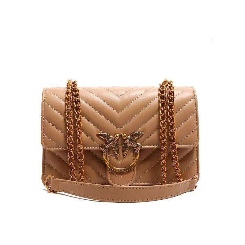 Women's chain swallow high-end fashion versatile shoulder and crossbody bag, women's embroidered small square bag