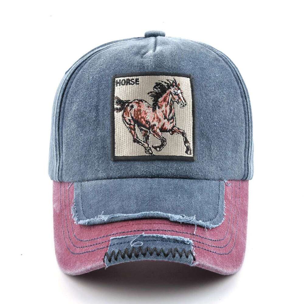 Vintage Denim Baseball With Embroidery Horse Patch Men Snapback Hip Hop Dad Hats Women Four Seasons Adjustable Visor Cap