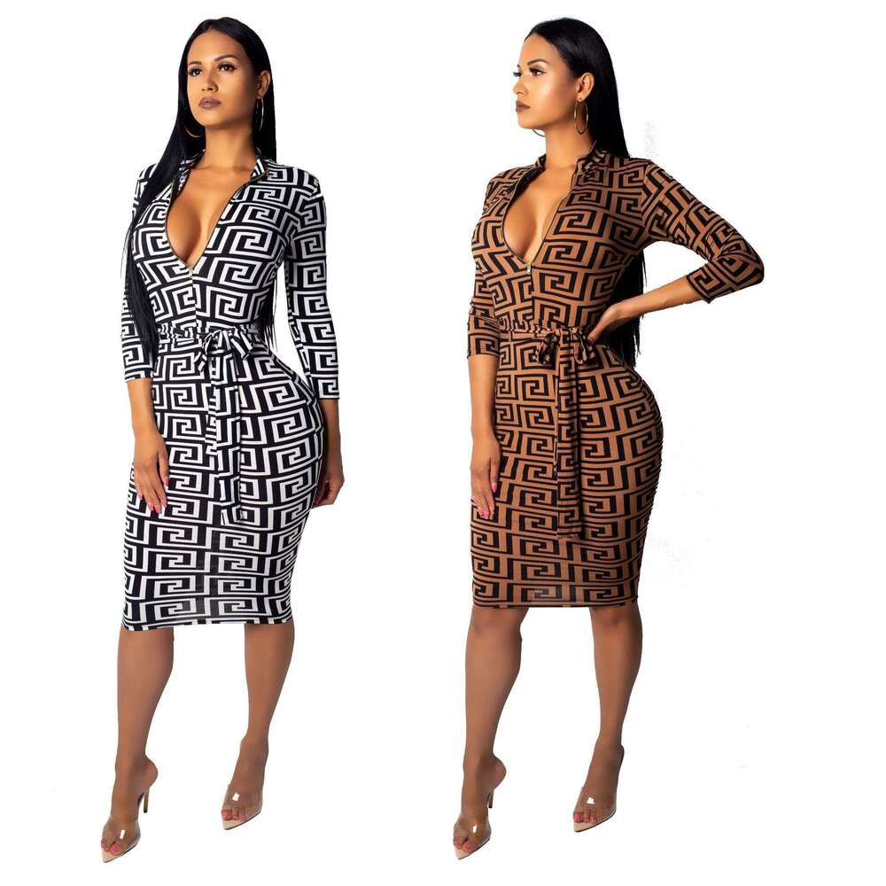 Hot Selling Europe America Fashion V Neck Women Bodycon Dress Sexy Slim Fit Elegant Party Club Evening Cocktail Wear One Piece Dress MAKOUFEI