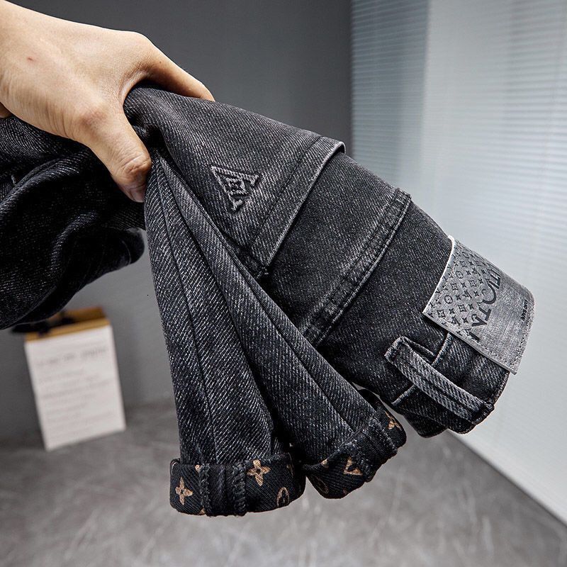 Designer Jeans High-quality Jeans Men's New Season Trend Elastic Fashionable Loose-fitting Multi-purpose Casual Pants Luxury