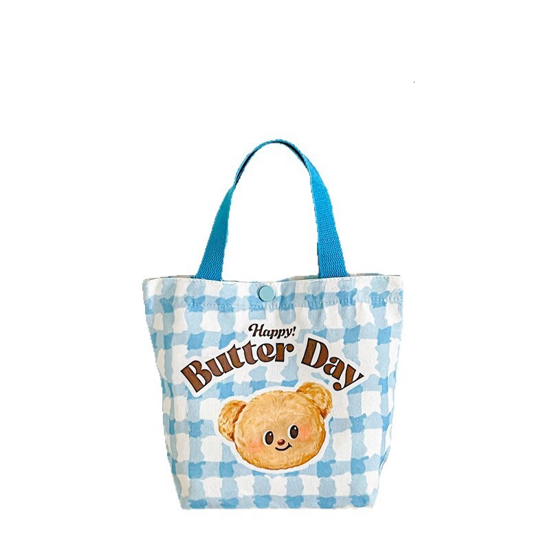 Butter Bear Gift Bag Canvas Bag for Baby Girl Full Moon Celebration Hundred Days Celebration Handbag Children's Birthday